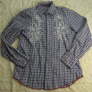 Express Blue/White Checkered Shirt Size Medium
